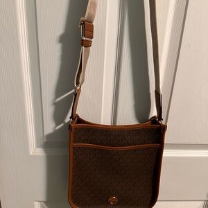 Michael Kors Brown Crossbody Bag with Leather Trim